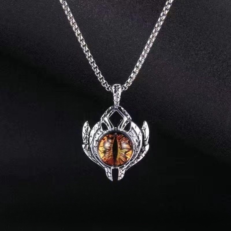 Four Color Dragon Eye Waterproof Anti-fade Gothic Retro Titanium Pendants Set