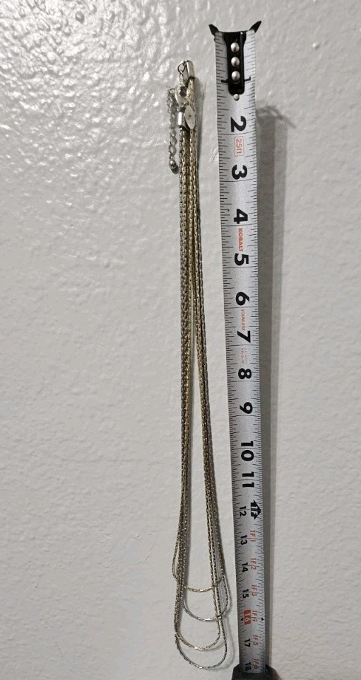 Chicos Layered Chain Necklace Gold Silver Tone Multi Strand Bold Statement Link