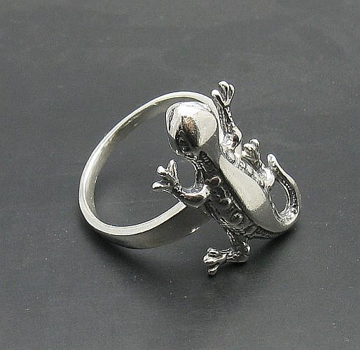 925 Sterling Silver Lizard Gecko Ring Handmade Nickel Free