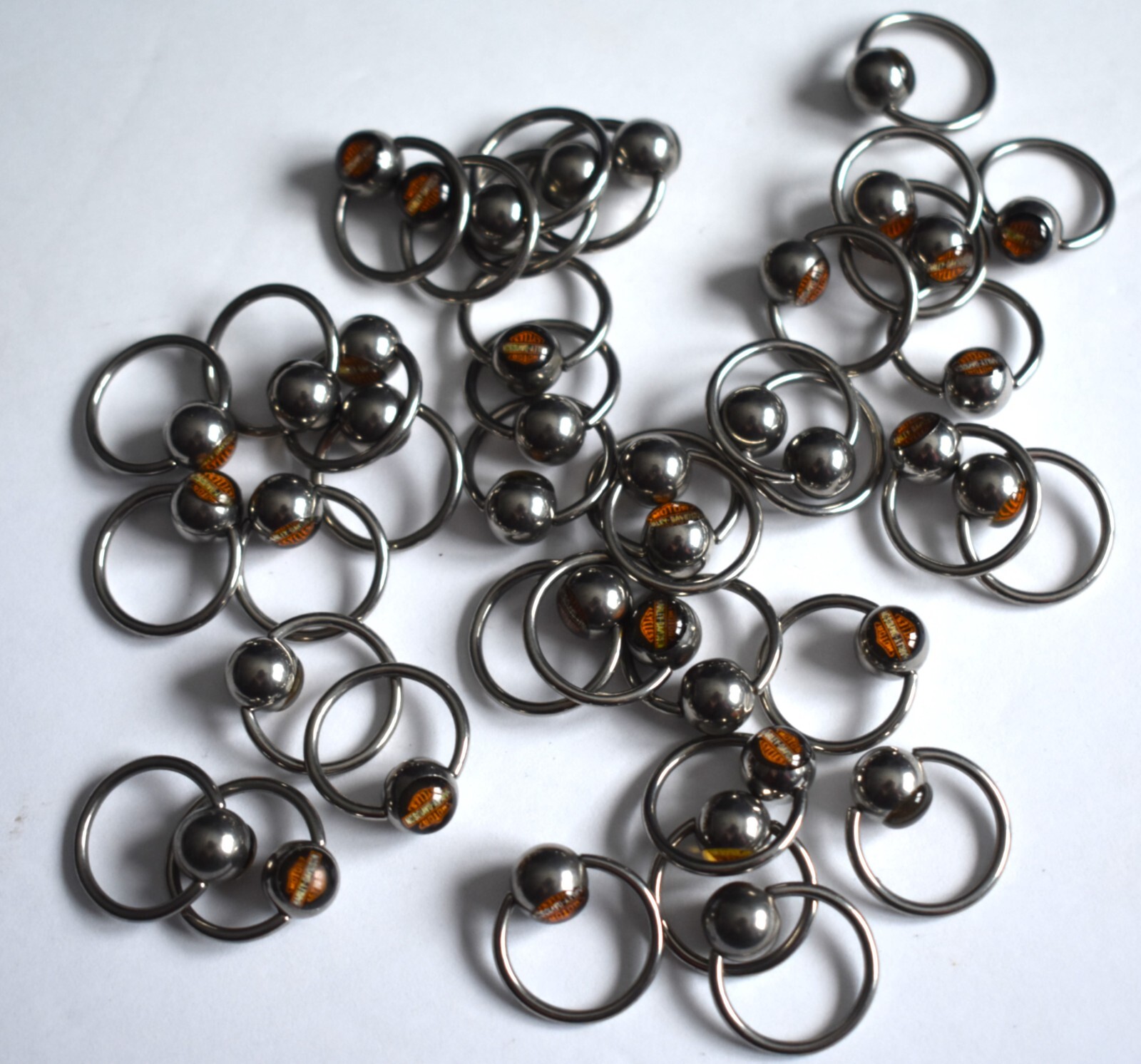 Lot of 76 Pieces Captive Bead Hoop 14 Gauge Body Jewelry Ring Harley