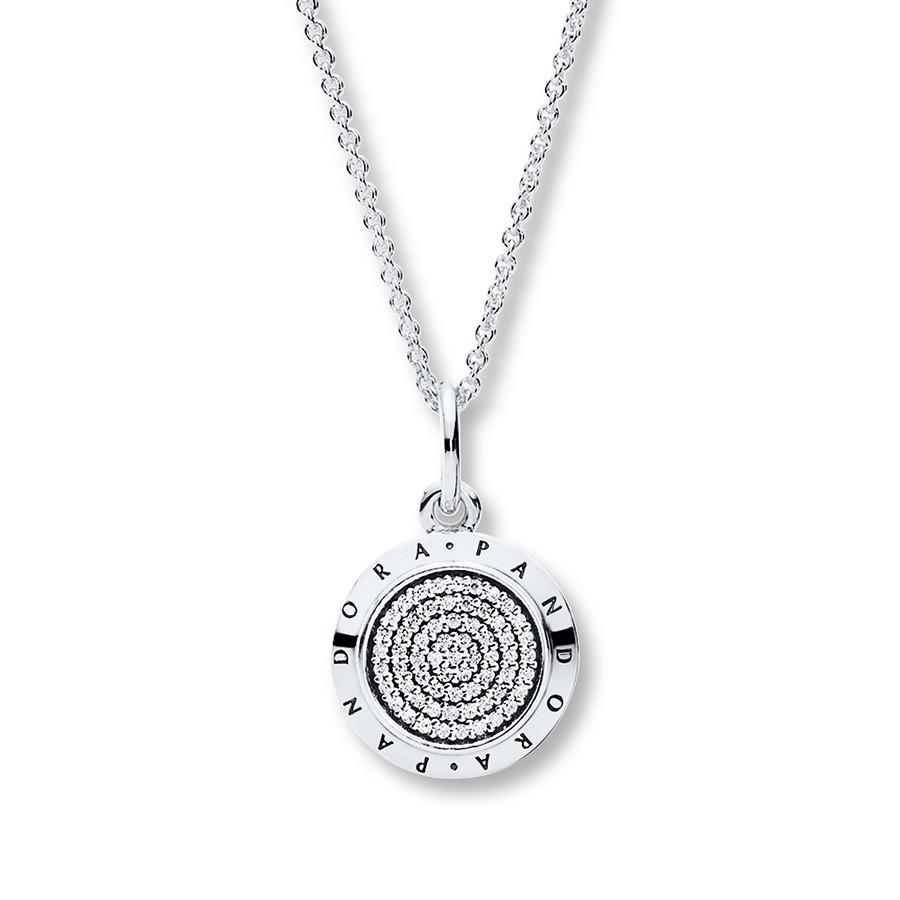 New Authentic PANDORA Signature Logo Pendant Silver 925 Necklace 17.7″ w/ BOX