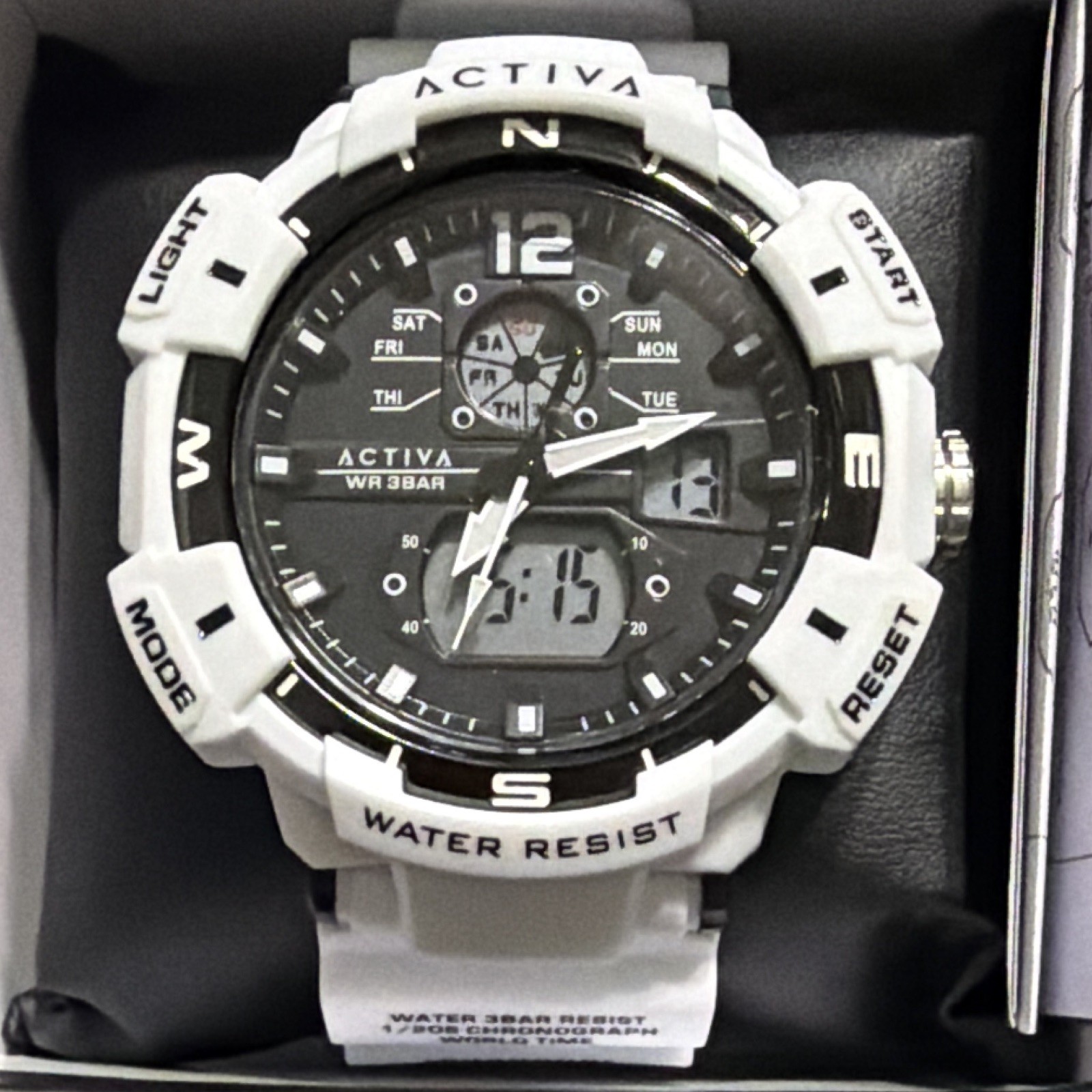 Activa X Invicta Digital Men’s Watch – 53mm. White (ACW8045-001) NIB
