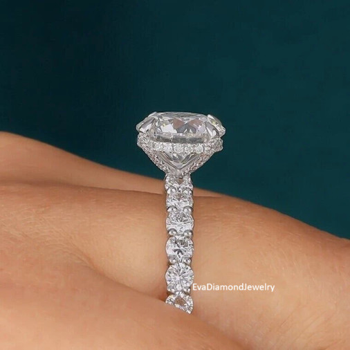 8MM Round Cut VVS1 Moissanite Wedding Anniversary Ring 14k White Gold Plated