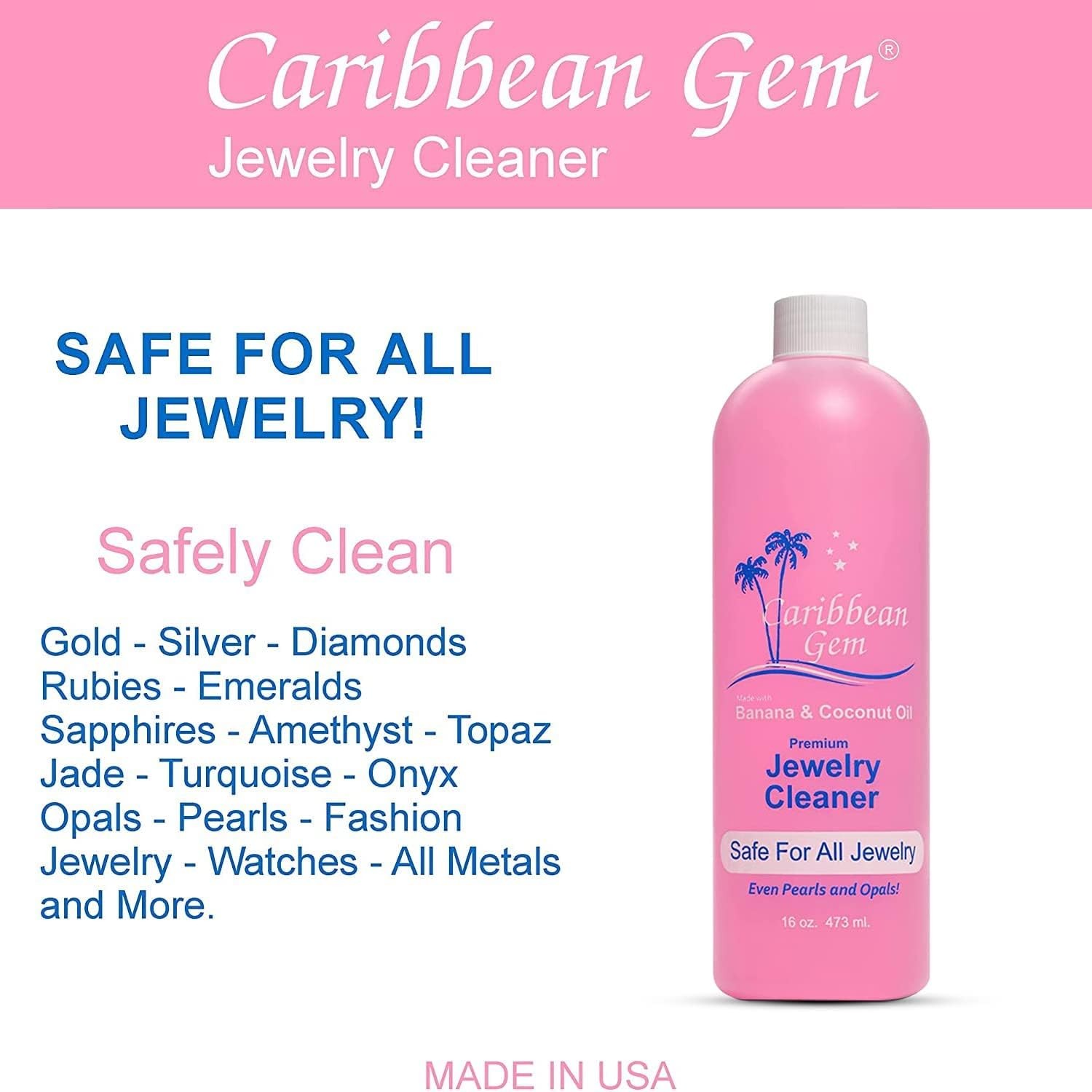 Caribbean Gem USA All Natural Banana & 16 Fl Oz (Pack of 1), 16oz Bottle