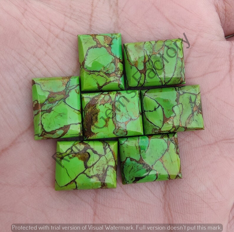 Natural Green Copper Turquoise Rectangle Shape Gemstone All Size Available