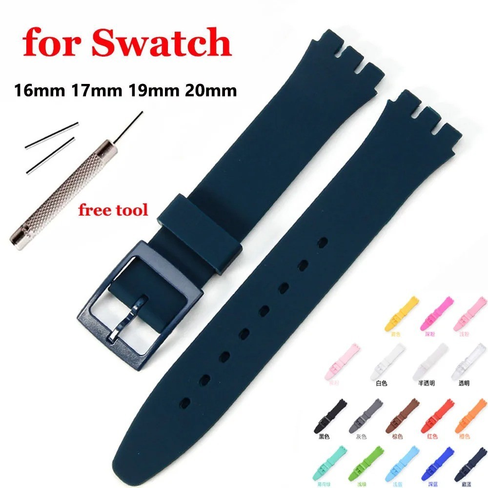 Wrist Watch Band Strap For Swatch 16mm 17mm 19mm 20mm Rubber Silicone Watchband