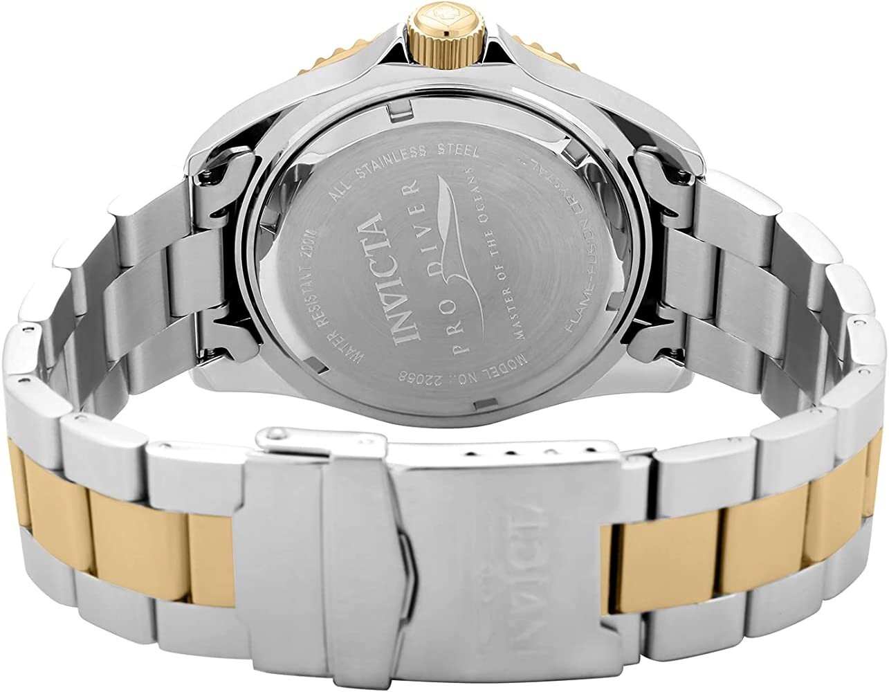NEW INVICTA 22058 PRO DIVER COIN EDGE BLUE WATCH TU TONE STAINLESS STEEL 43MM