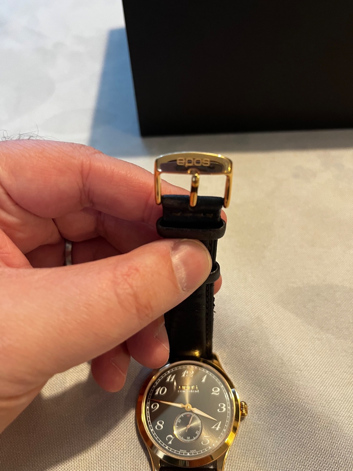 Epos Originale 3408 Gold PVD Ultrathin Manual winding dress watch retro ETA 7001