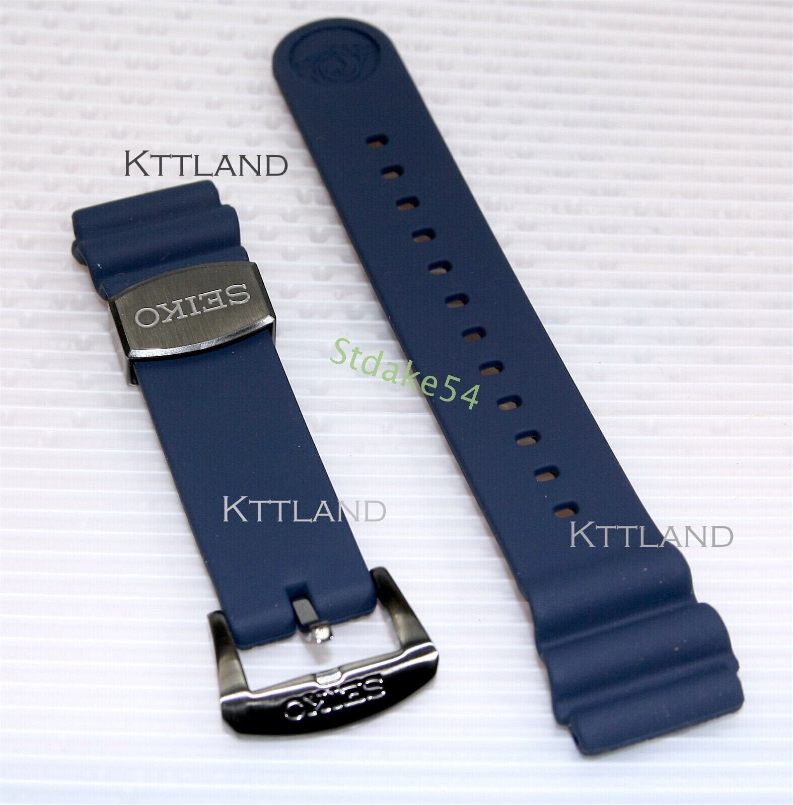 22mm silicon rubber band BLUE Turtle Diver Scuba 4R35 6R35 7C46 SEIKO Prospex