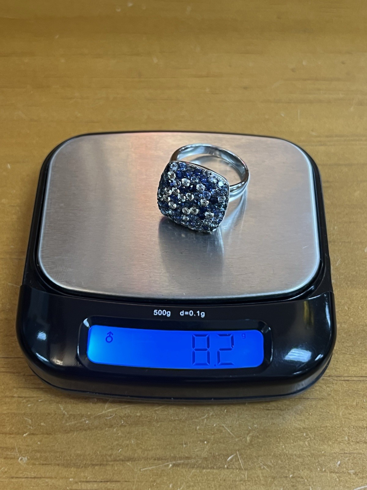 Splash By Effy Sapphire Cluster Ring Size 7 Sterling Silver Blue Stone