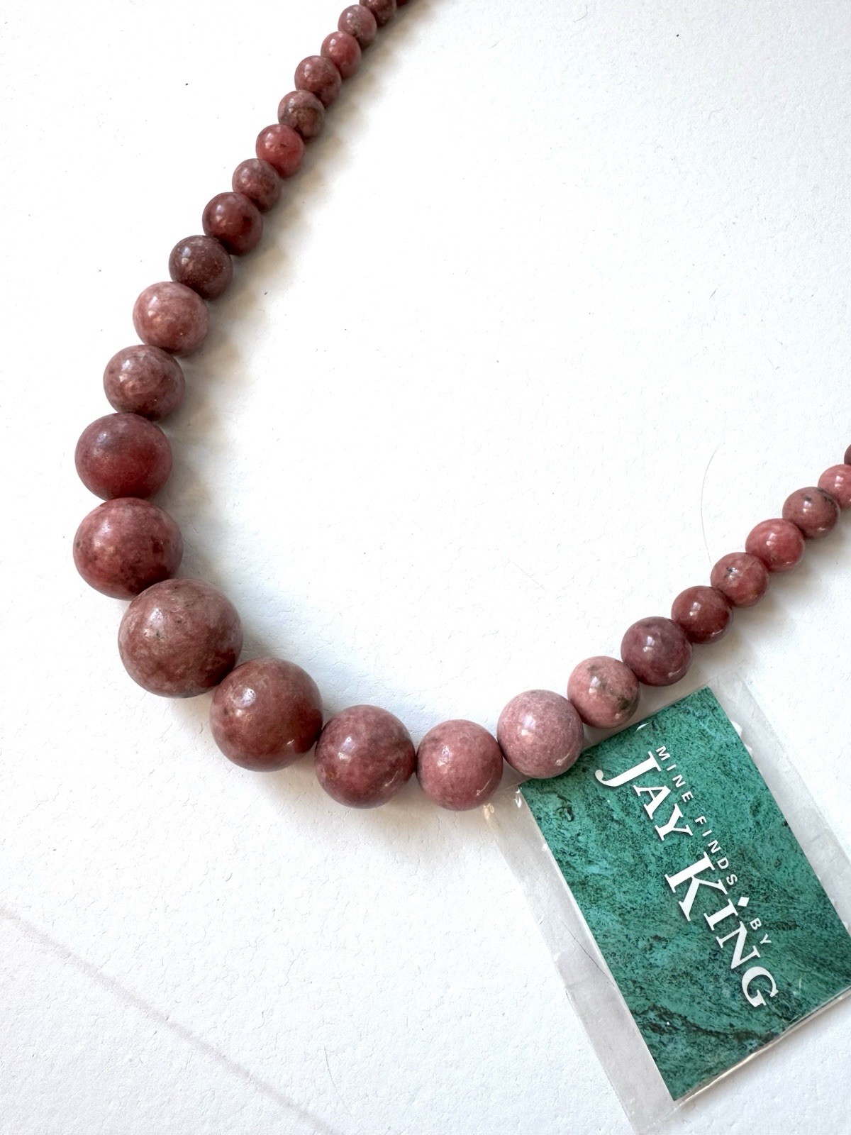 Mine Finds By Jay King Genuine Rhodonite Graduated Gemstone Necklace 30” Pink