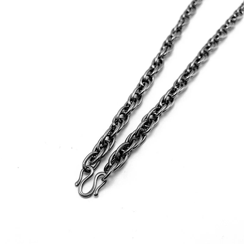 New Pure Titanium Twisted Necklace 7mm Wide Unisex Anti Allergic Super light