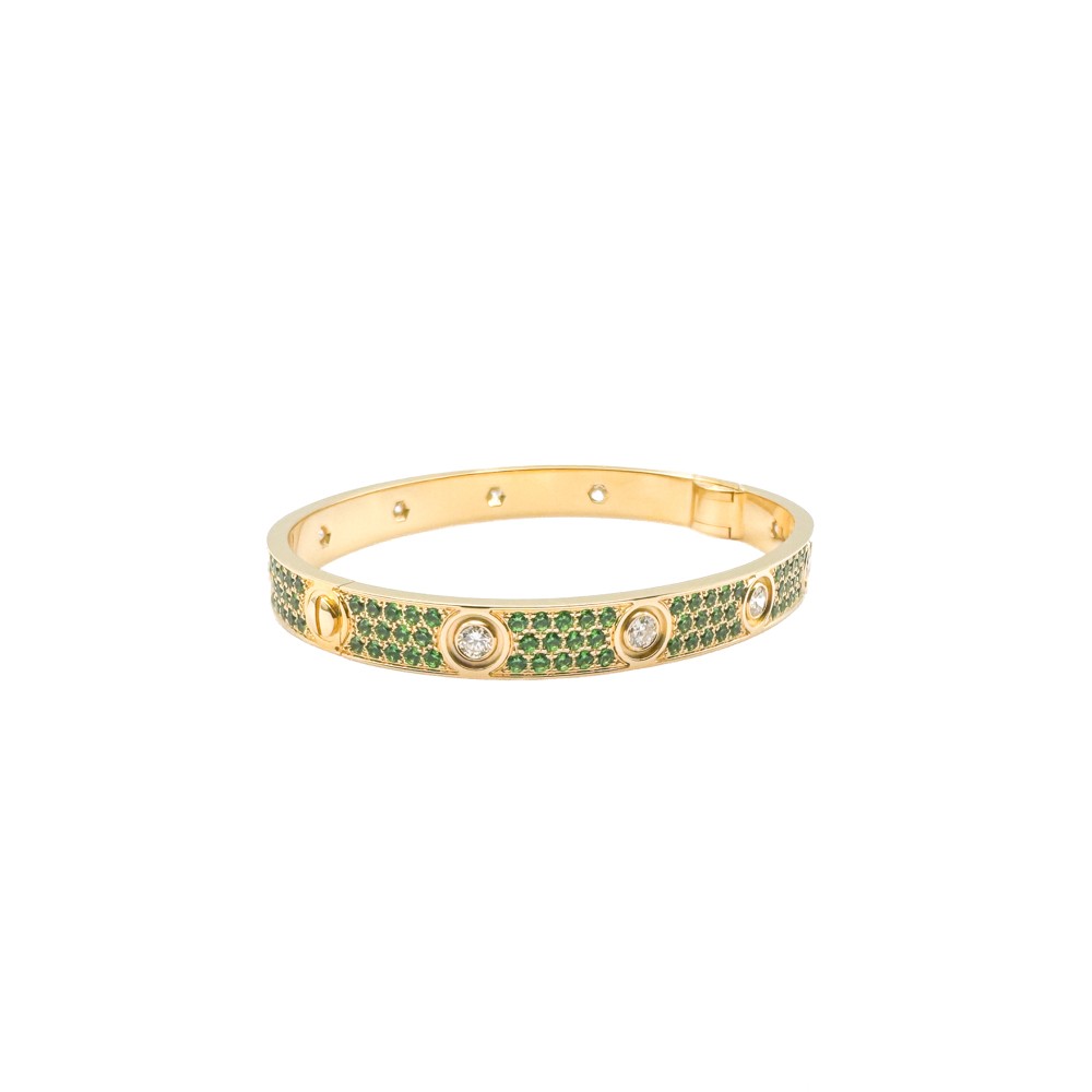 Cartier Love Bracelet 18K Yellow Gold Diamond and Tsavorite