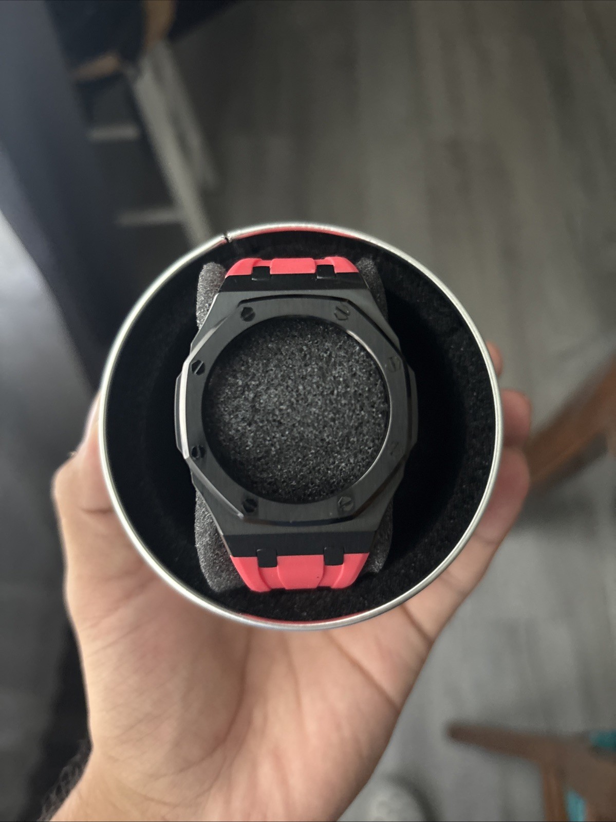 G Shock Mod Kit Black Case Steel Case RED Rubber Band for G-SHOCK GA-2100 NEW