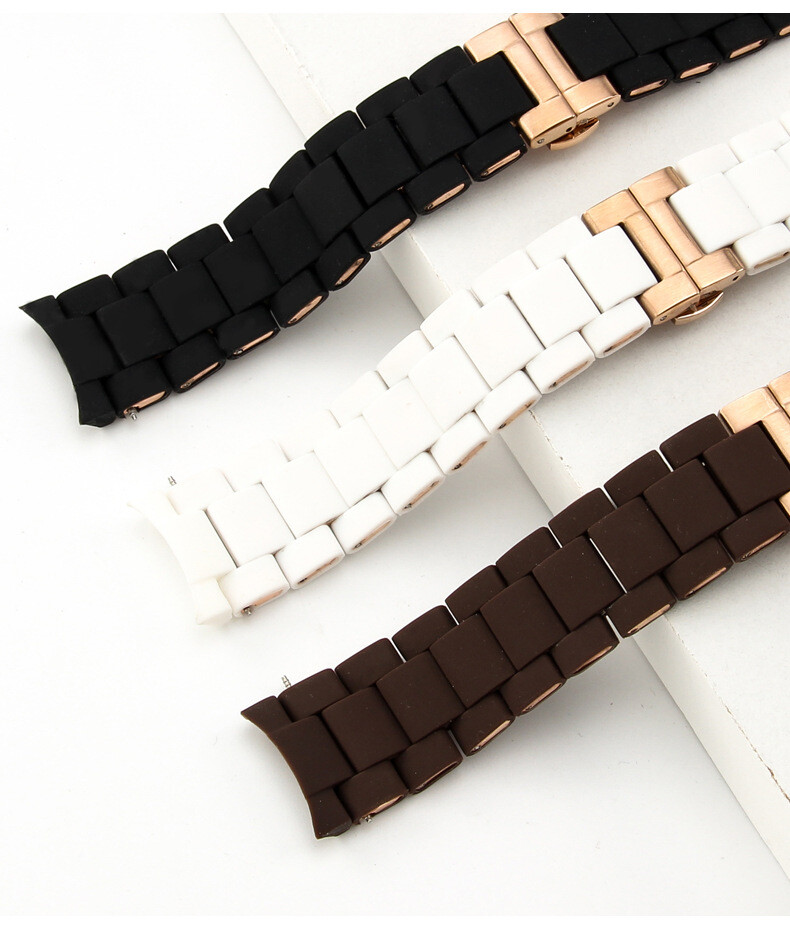 High-quality Rubber-coated Stainless Steel Watch Band Strap 20 23mm Fits Armani
