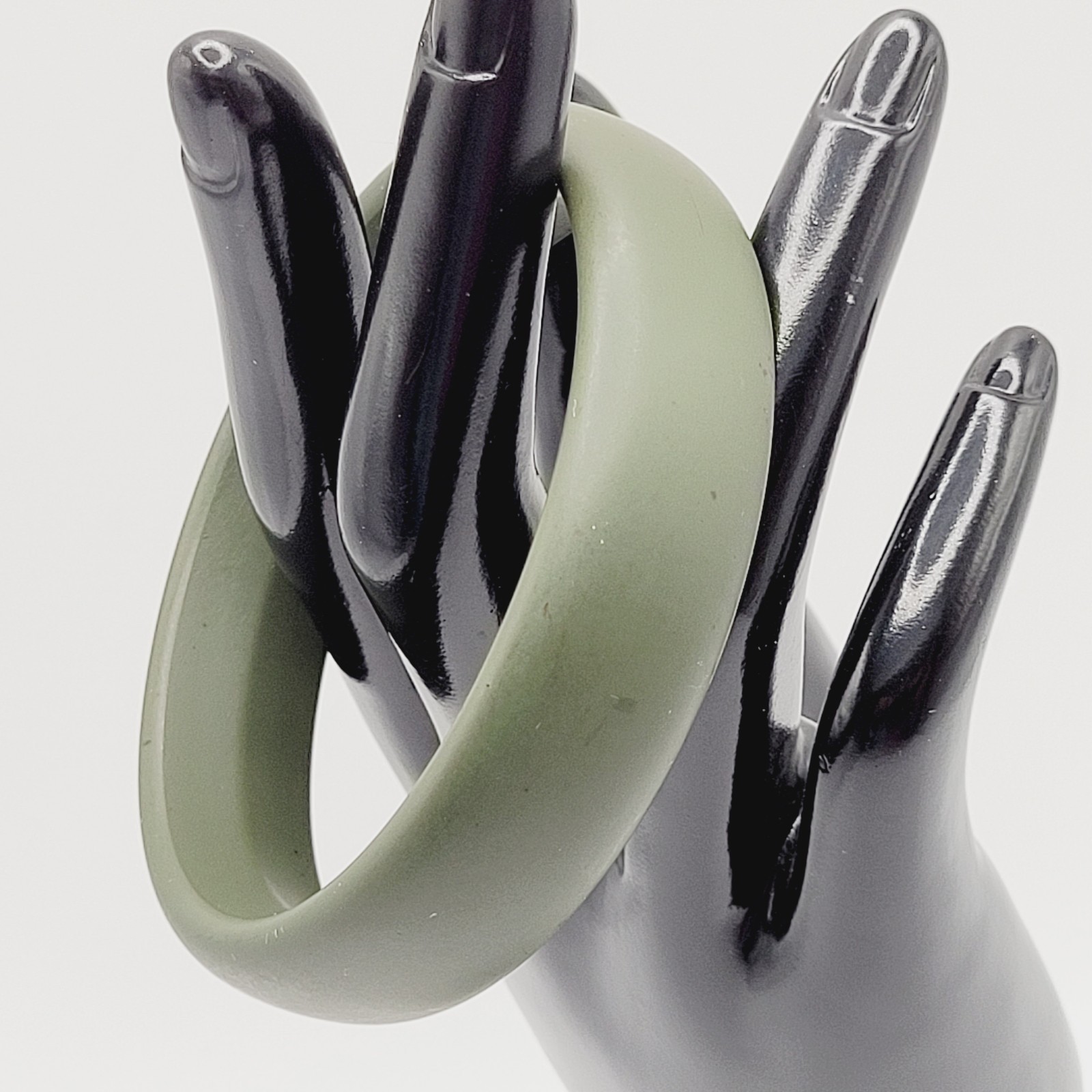 Olive Moss Army Green Color Smooth Matte Resin Fall Color Bangle Bracelet 8 Inch