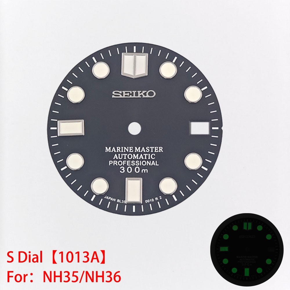 For Seiko 28.5mm Watch Dial Green Luminous Fit NH35 NH36 Movement Watches Faces