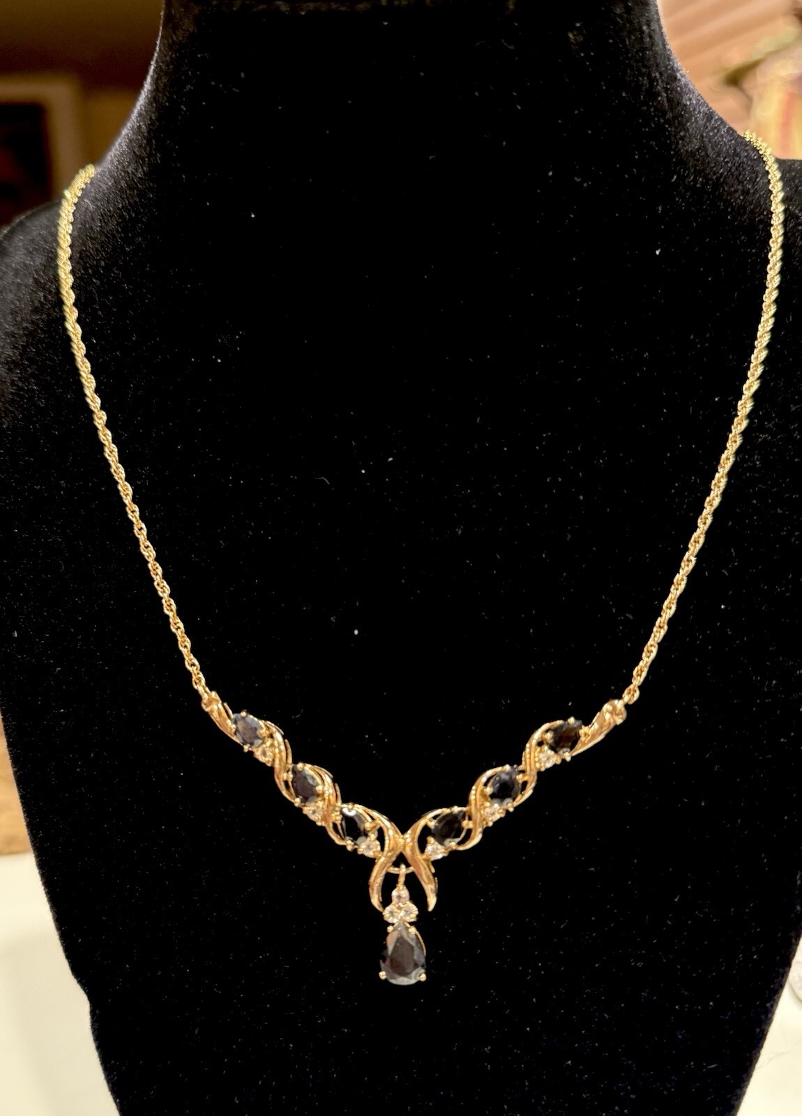 Women’s 7.69 CTW Sapphire & Diamond Fine Necklace MRSP$1,600