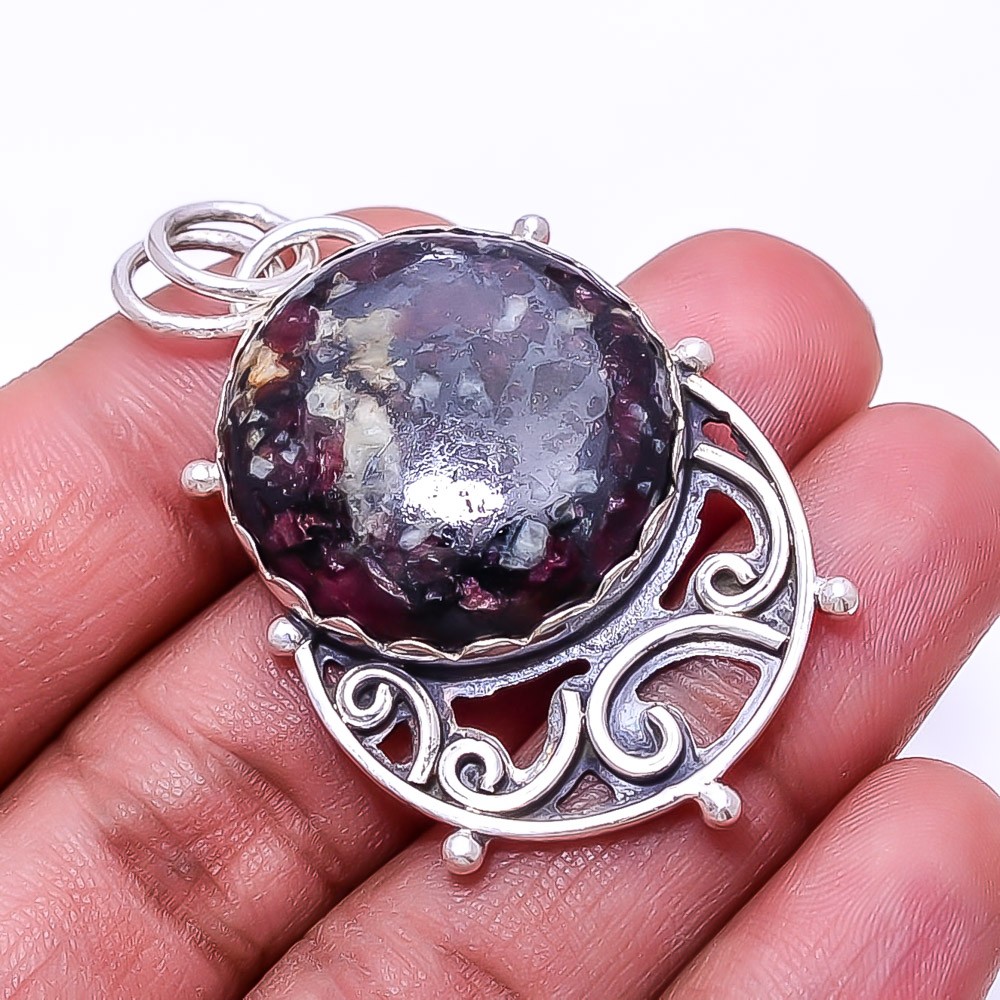 Eudialyte – Russia 925 Sterling Silver Pendant 1.95″ P28, Christmas Gift