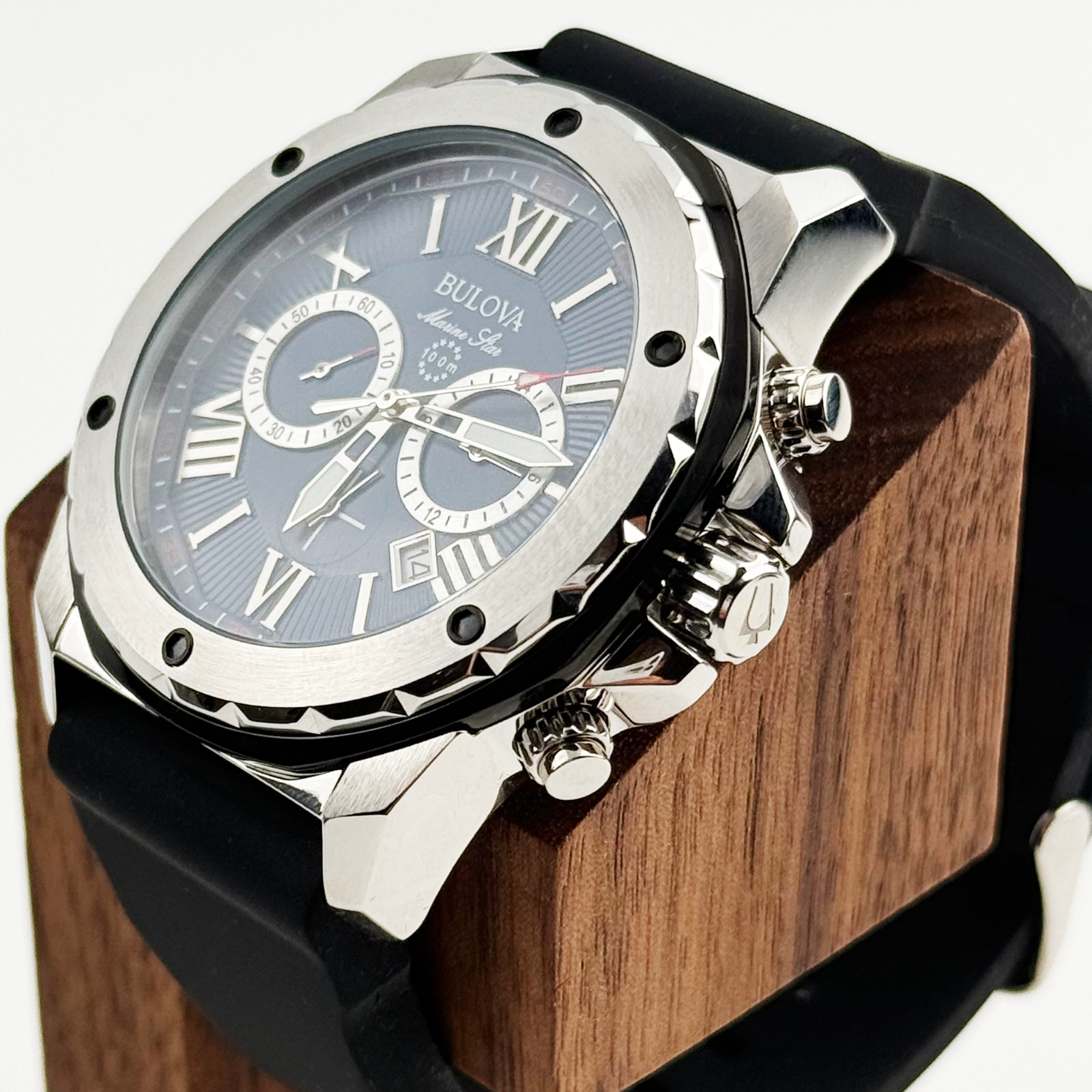 Bulova 98B258 Marine Star Men Watch Blue Dial Six-Hand Sports Chronograph