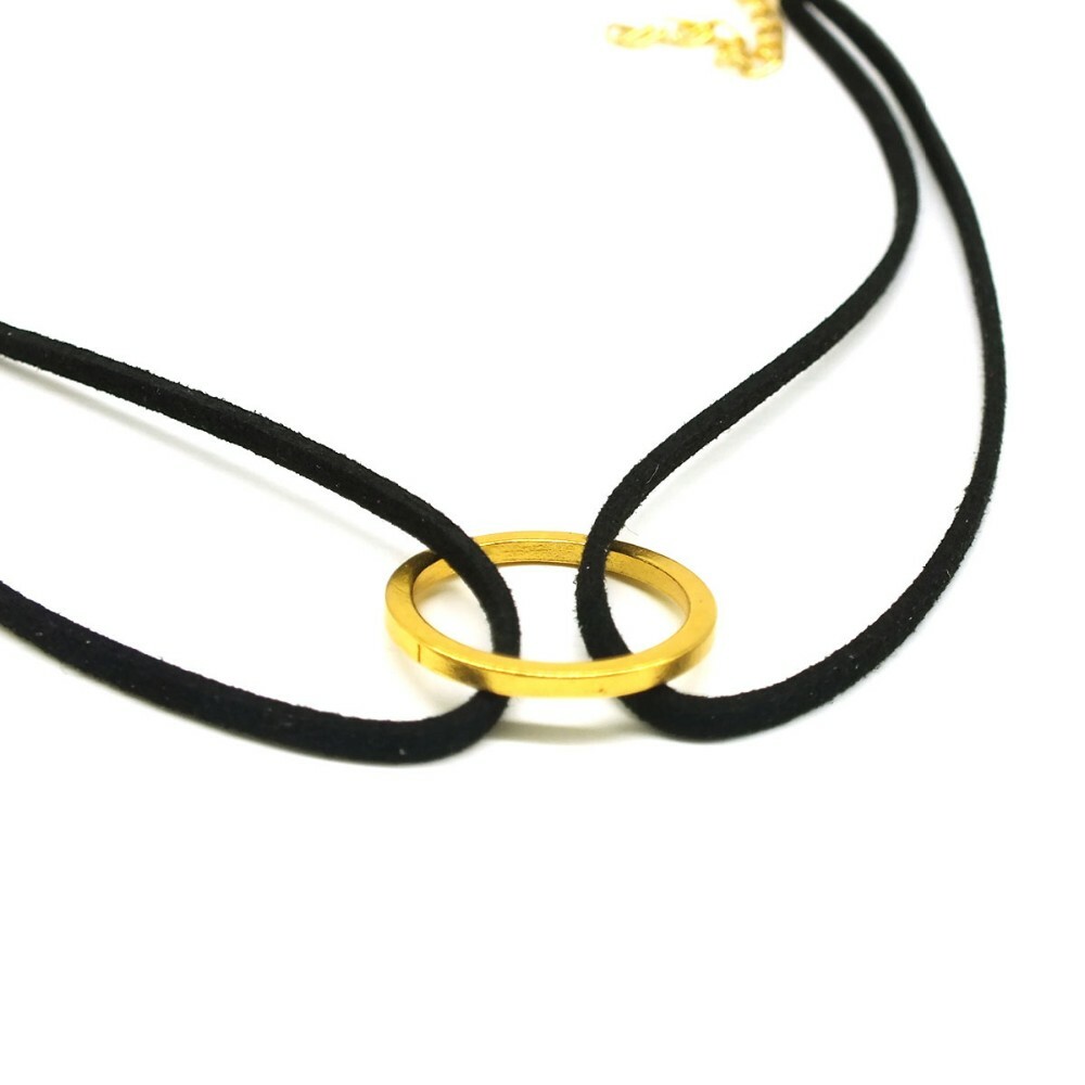 Black Gold or Silver Day Collar O Ring Necklace bdsm ddlg Master slave Dom sub