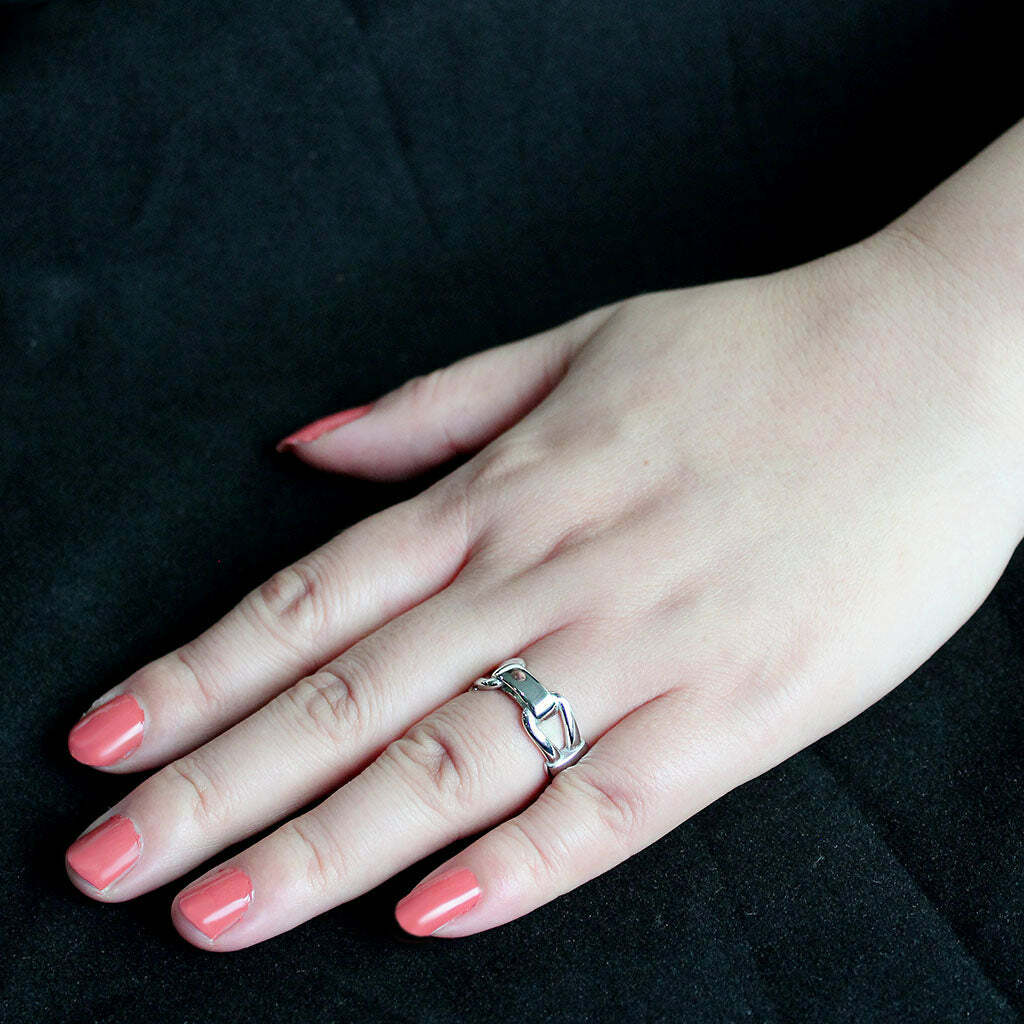 TK3803 – High polished (no plating) Stainless Steel Ring with NoStone in No