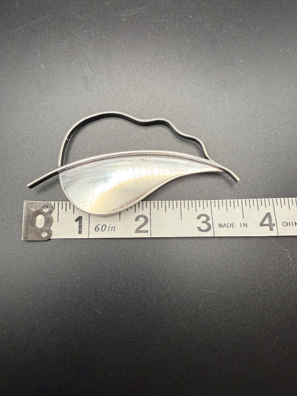 925 Sterling Frances Holmes Booth by fhb Brooch Pin Modernist Leaf 22g – RARE