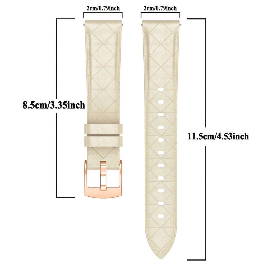 Women Watch Band fr Garmin Venu 3S/2S Vivoactive 5/4S 3/3S 165/55 Leather Strap