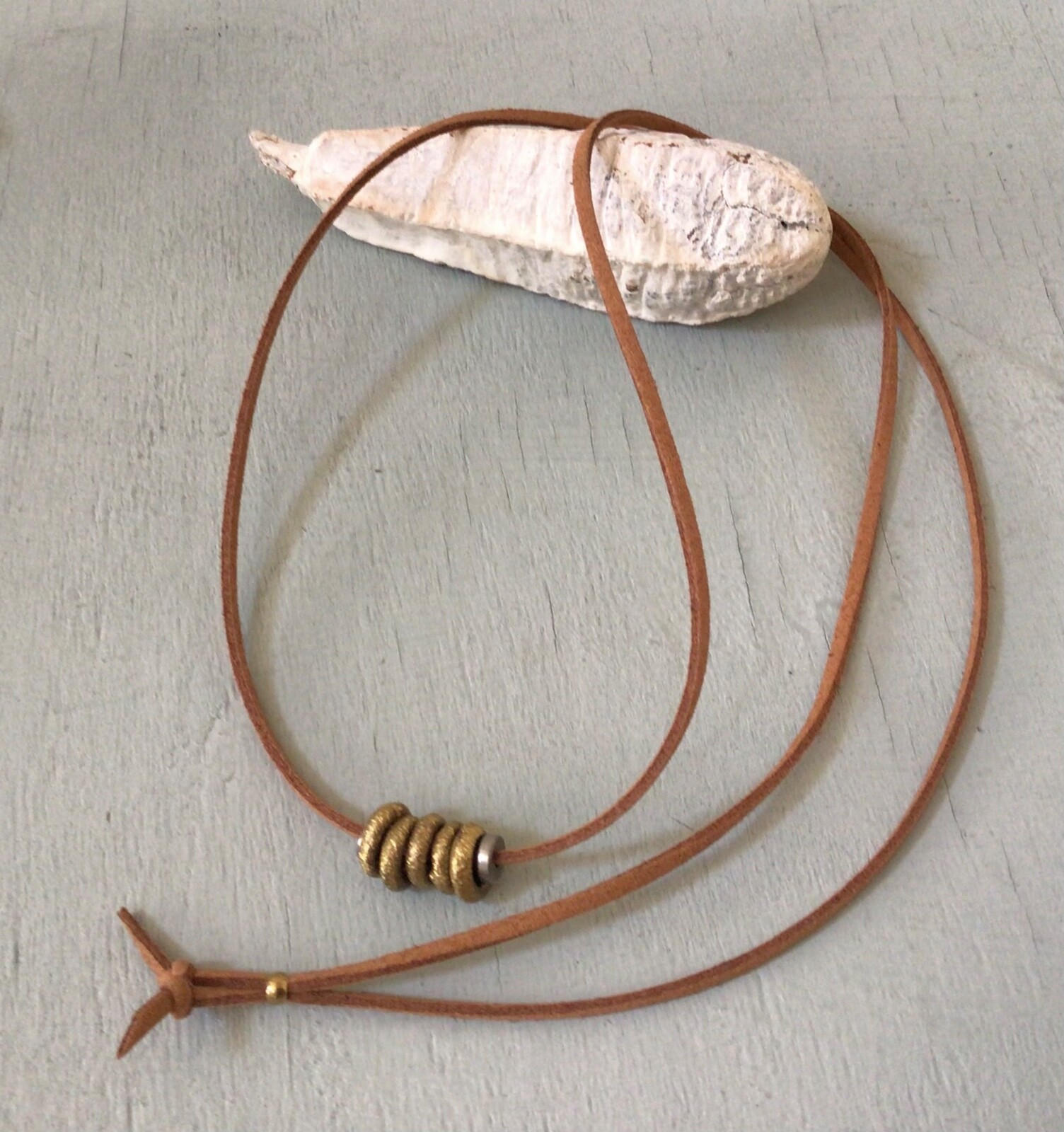 NEW Sundance Charm Necklace suede cord handmade artisan simple jewelry