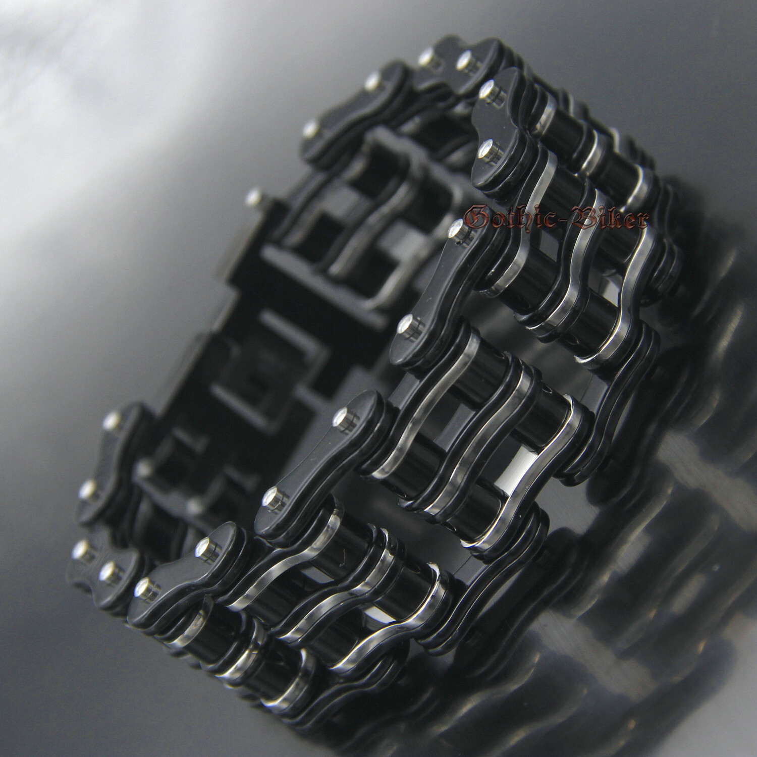 Heavy Black Motorcycle Bike Chain Men’s Bracelet Stainless Steel Biker 27mm Wide