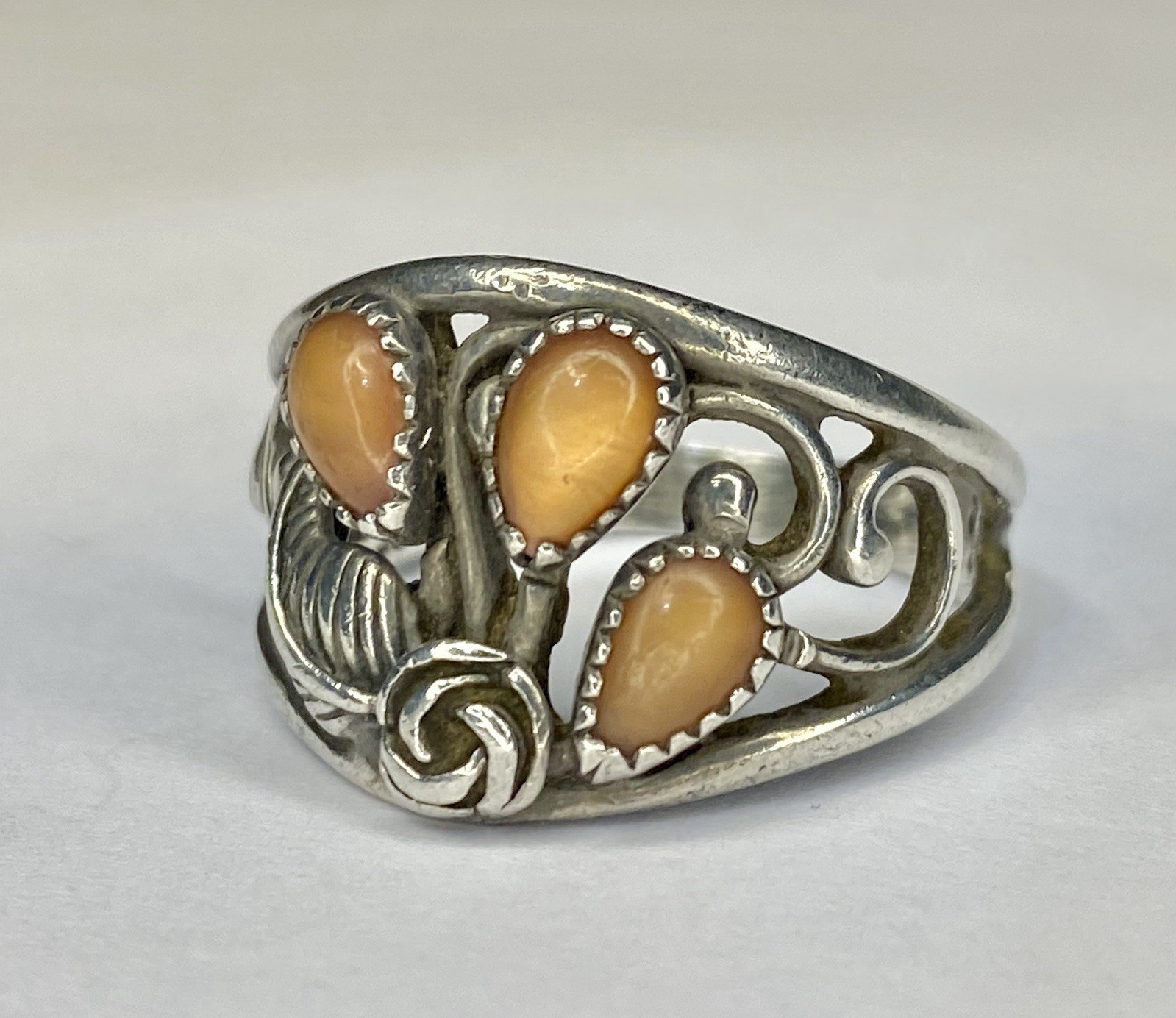 VTG 925 Sterling Silver Spiny Oyster Wheeler Manufacturing Company Ring Sz 10