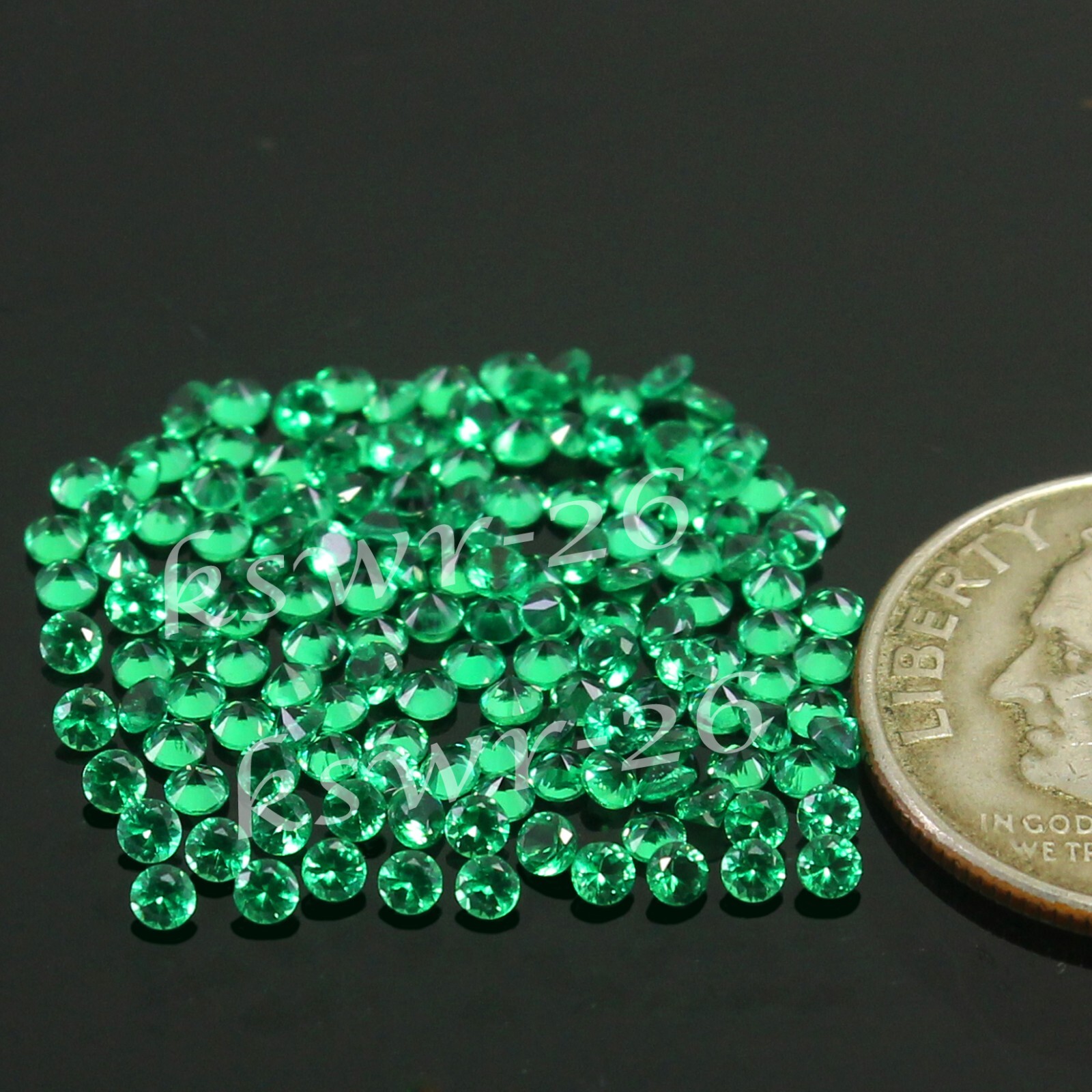 Natural MUZO Colombia Green Emerald 2.4 mm Round Shape Loose Gemstone 20 Pcs Lot