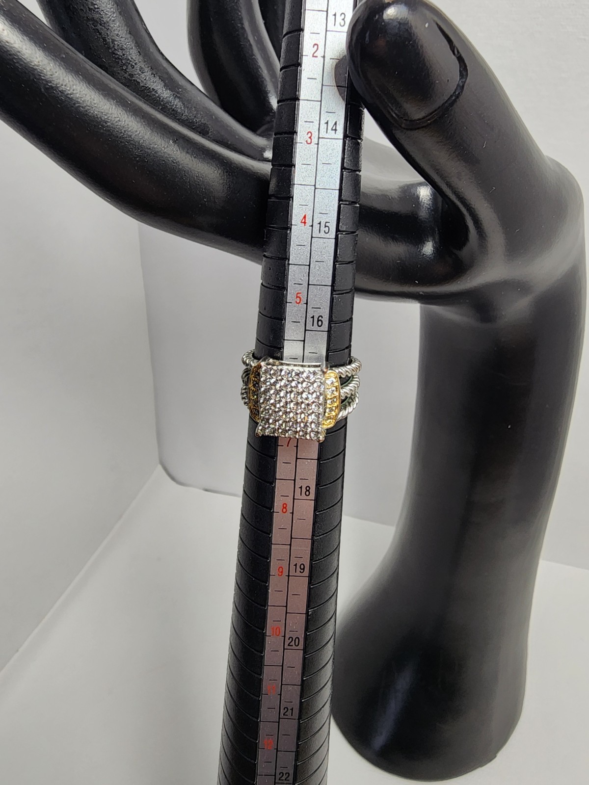 0.46ctw Pave Diamond Rectangular Cushion Ring Sz 6