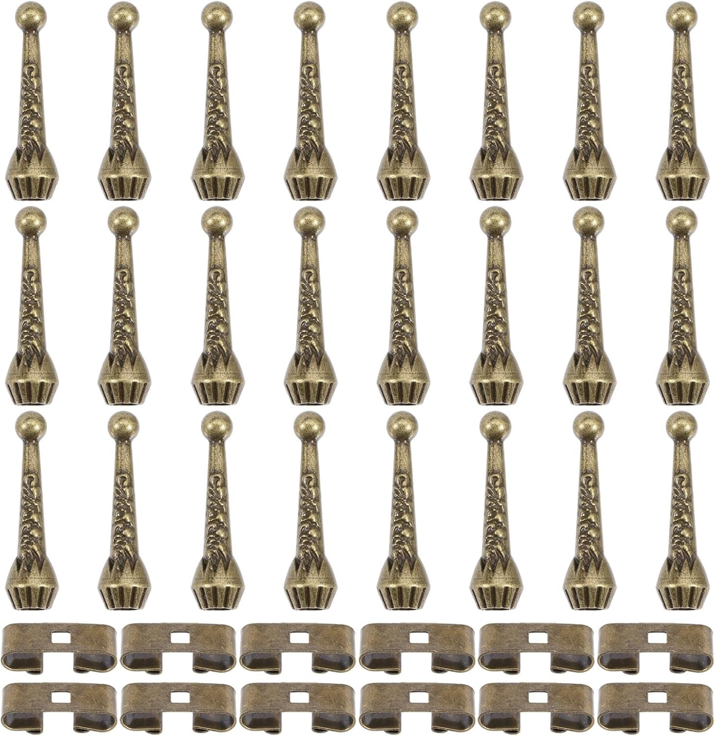 36Pcs Bolo Tie Findings Kit with 24Pcs Bolo Tie Tips Replacement End Caps and 12