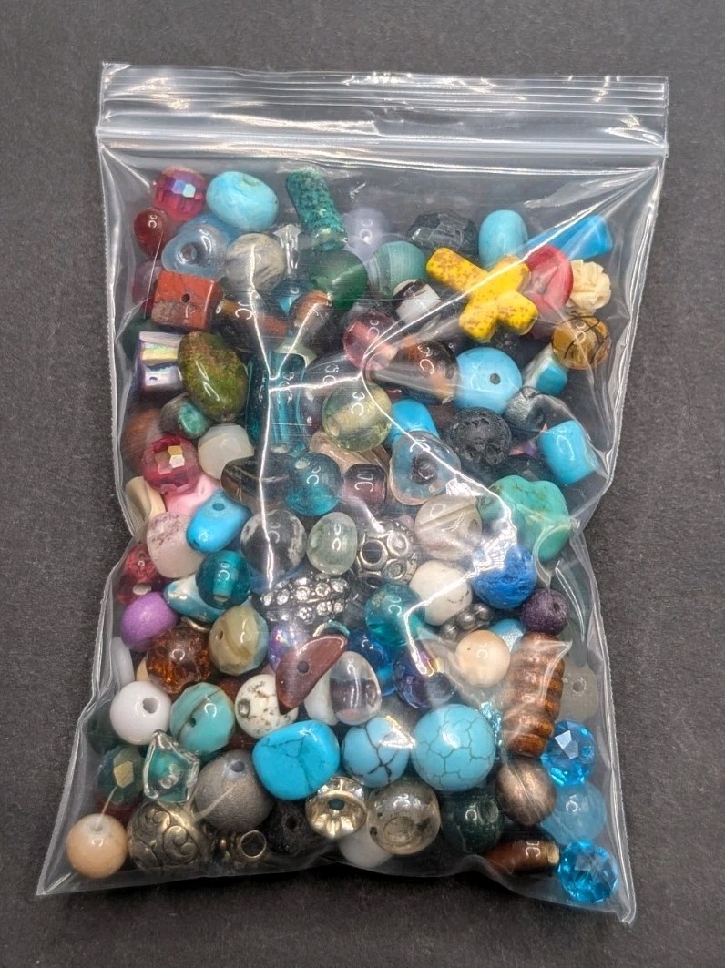5oz Mystery Bead Soup Bag: Random Colorful Mixed 6-8mm Craft DIY