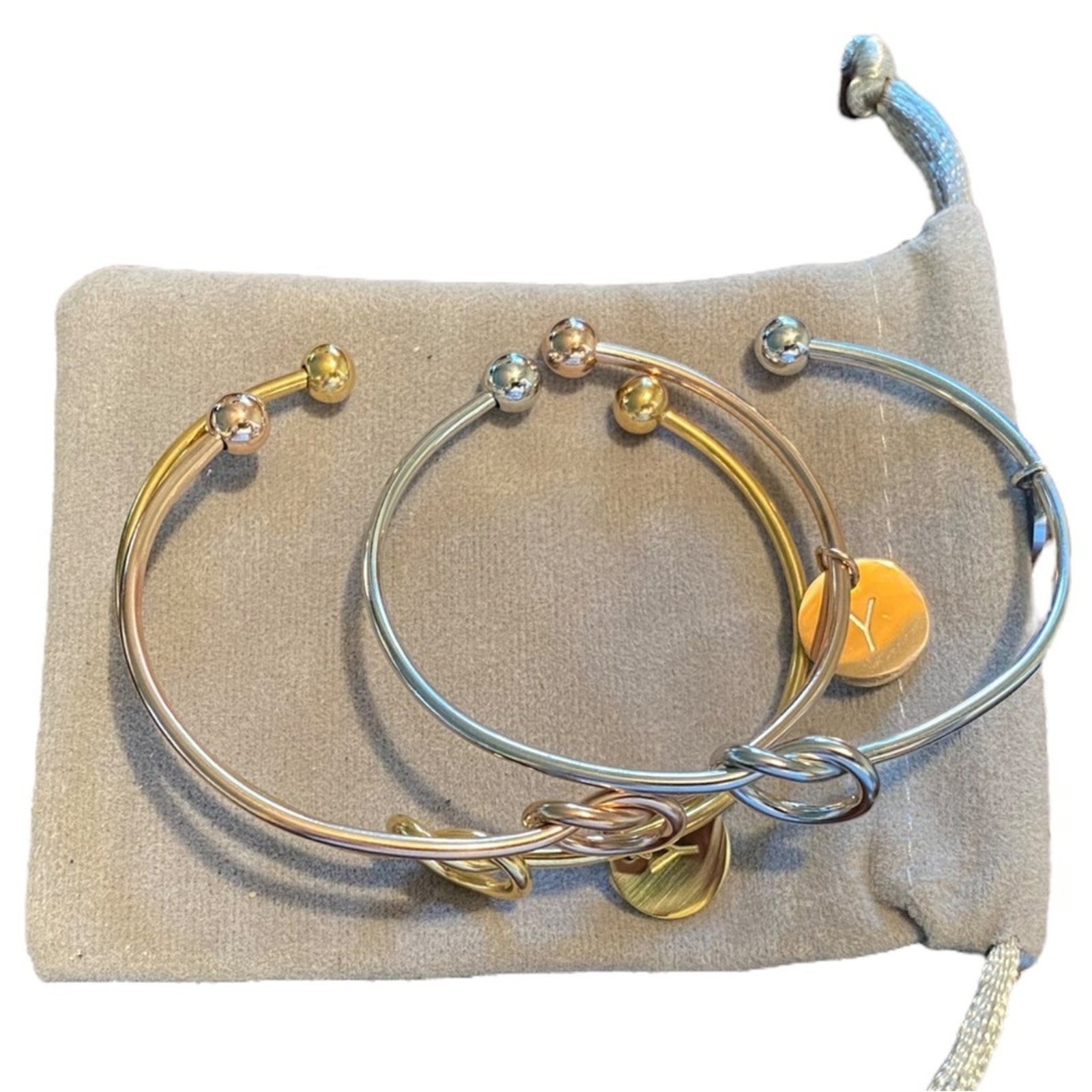 3 Love Knot Gold Rose Gold Silver One Size Bracelets