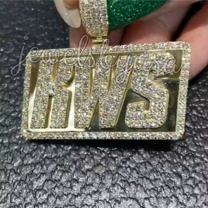 Certified Lab Grown Diamonds VS -SI KWS Custom Letter Charm Pendant 925 Silver