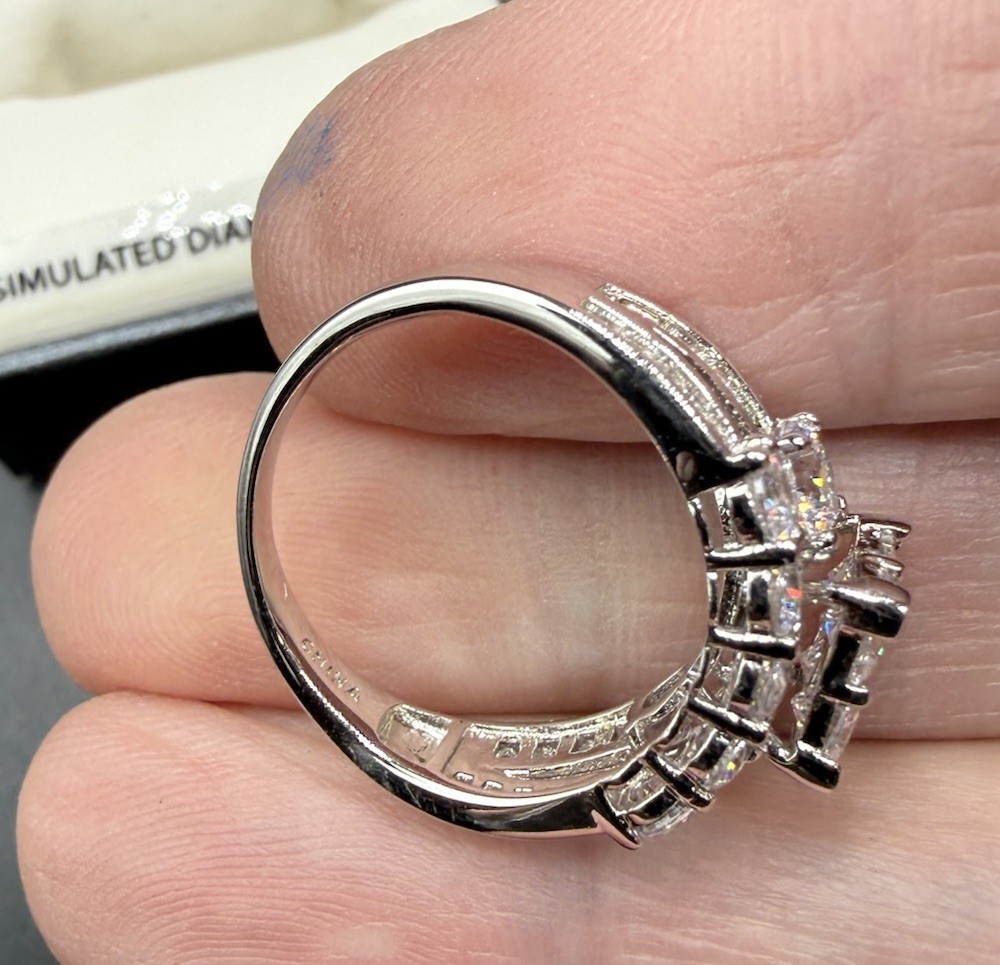 Brilliance Fine Jewelry Sterling Wedding Ring Size 7 – Simulated Diamond