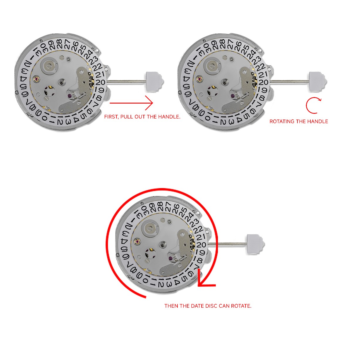 NH35 Seiko Automatic Movement 24 Jewel 3 O Clock Date Hacking Hand Wind DIY Mod