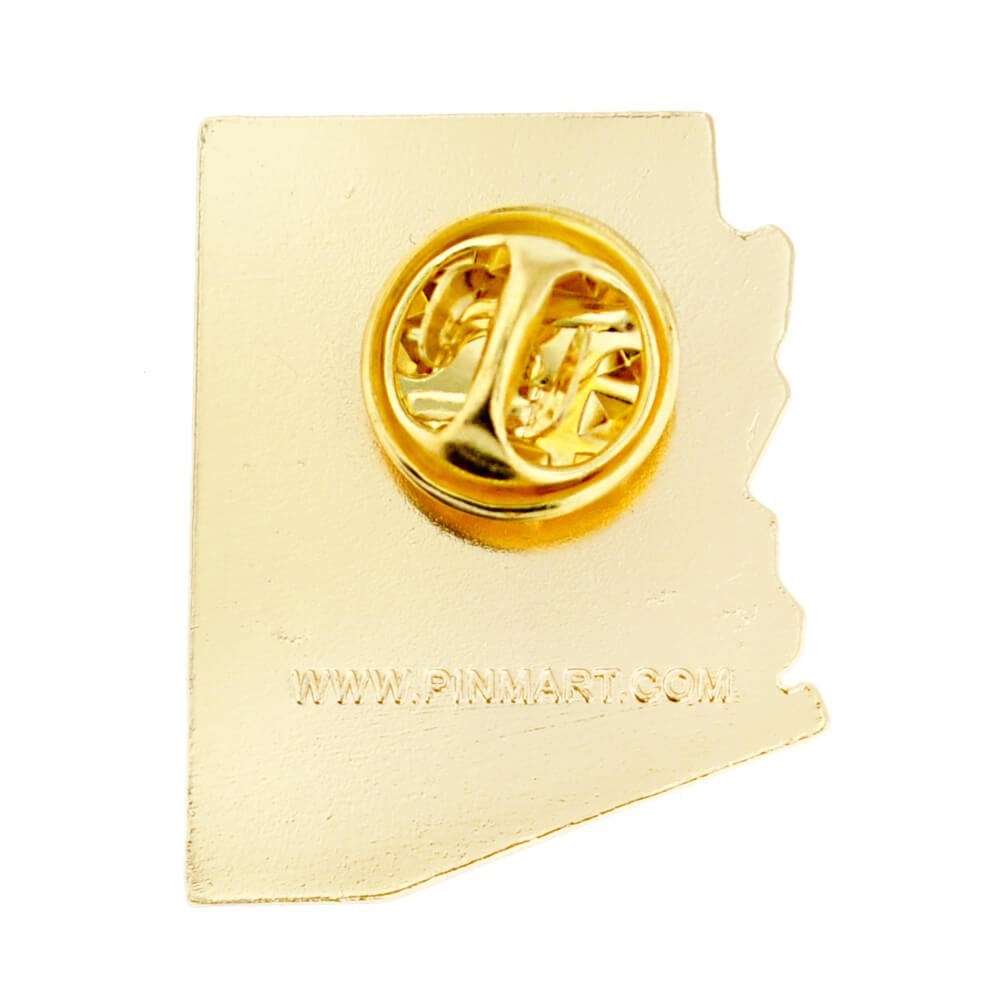 PinMart’s State Shape of Arizona and Arizona Flag Lapel Pin 1-1/8″