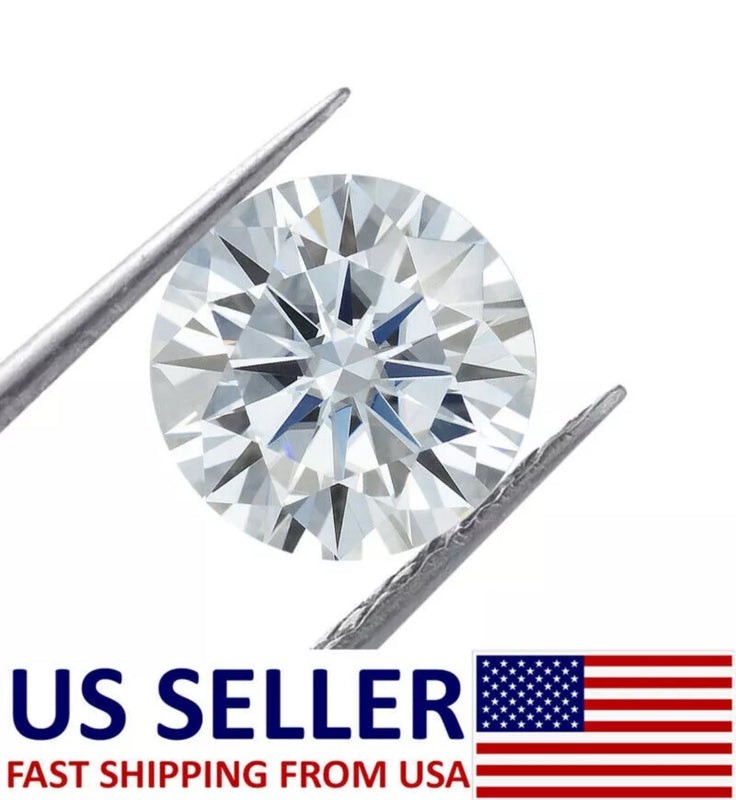 3 Ct Round VVS1/D Real Moissanite Loose Stone 9mm Size “Will Pass Diamond Test”