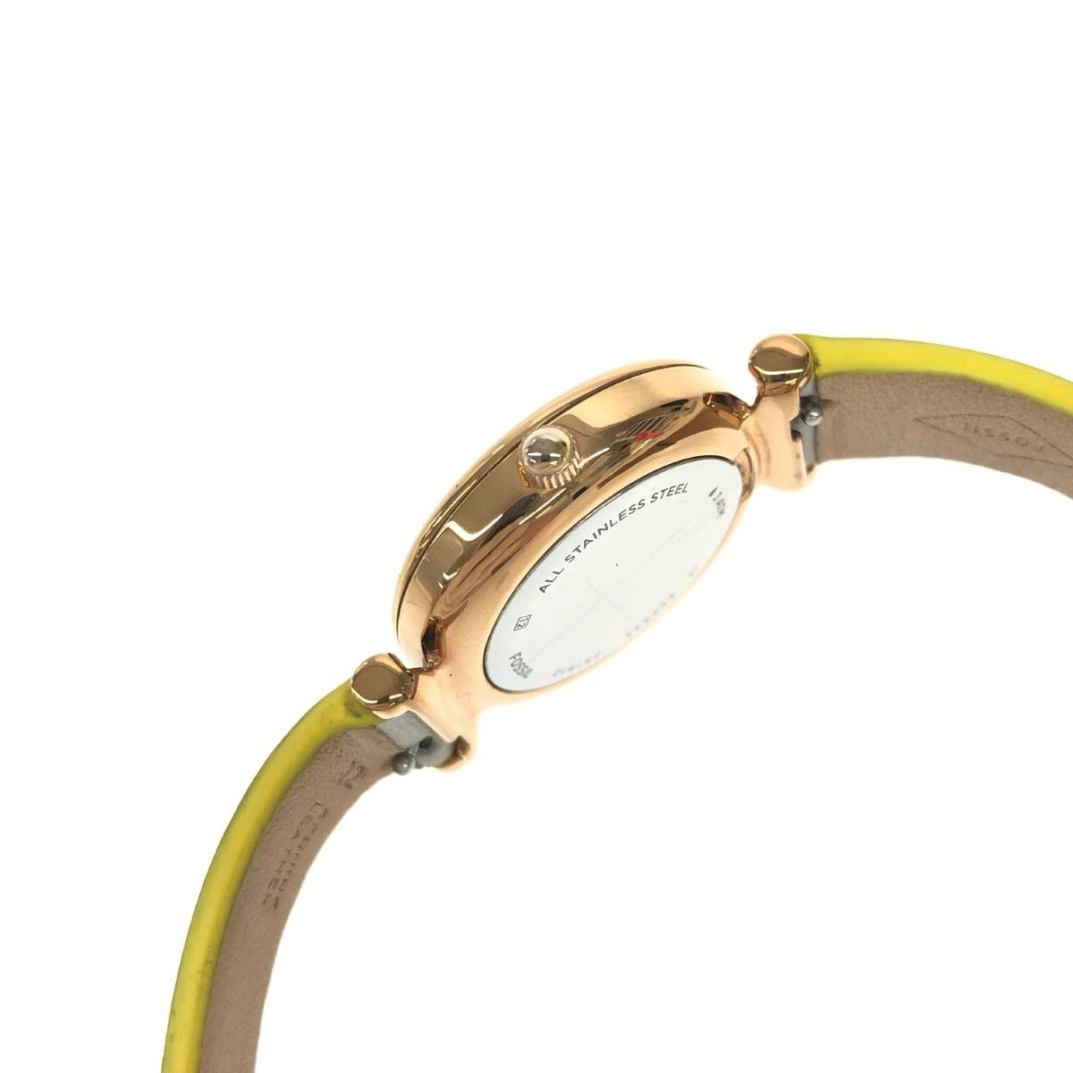 Fossil Watch Quartz SS Leather ES4834 Gold Color Gray Ladies Used