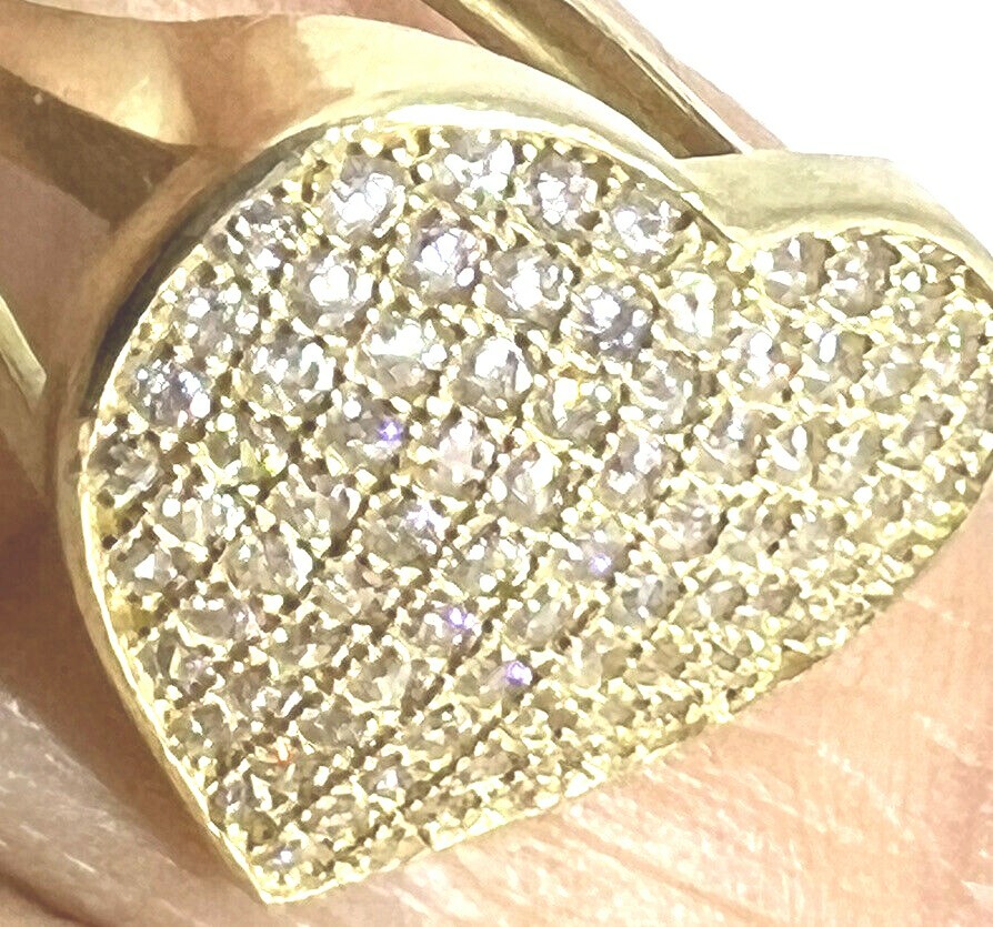 GoLD heart love ring 10k solid cz fine jewel gift 7.5 5 5.5 6 6.5 7 8 8.5 9 9.5