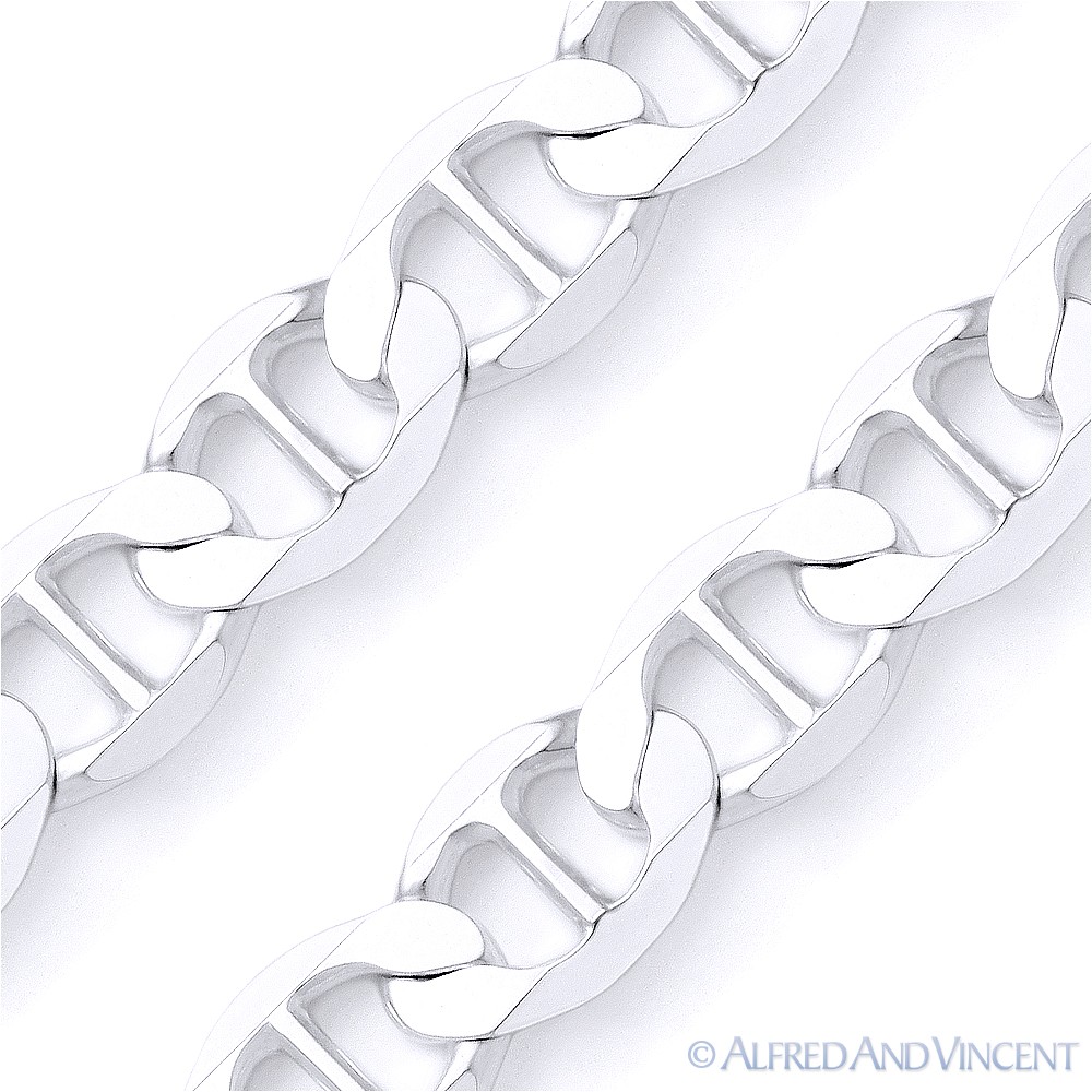 Solid 925 Italy Sterling Silver 4.3mm Marina Mariner Link Italian Chain Necklace