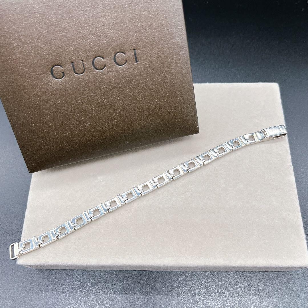 GUCCI G Shape Link SV925 Bracelet Silver Jewelry Luxury Accessory