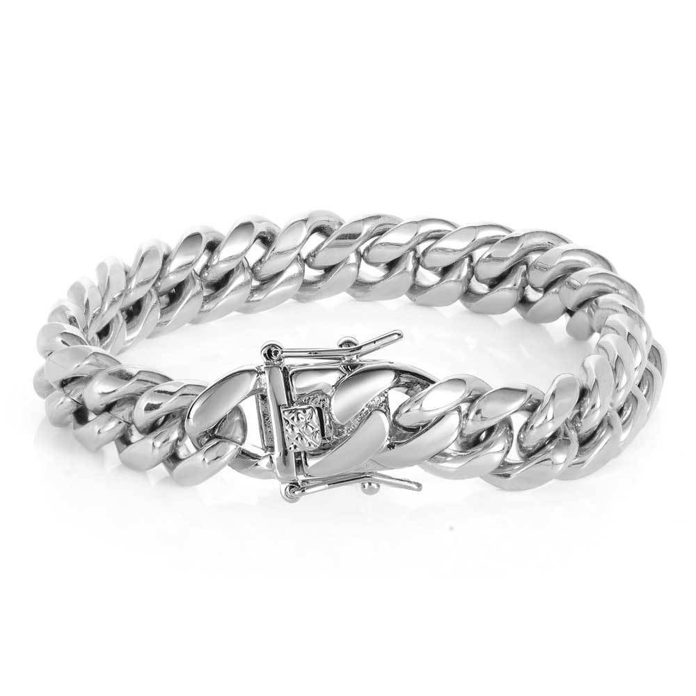 6-14mm Heavy Hip Hop Miami Cuban Link Bracelet Necklace Solid Stainless Steel