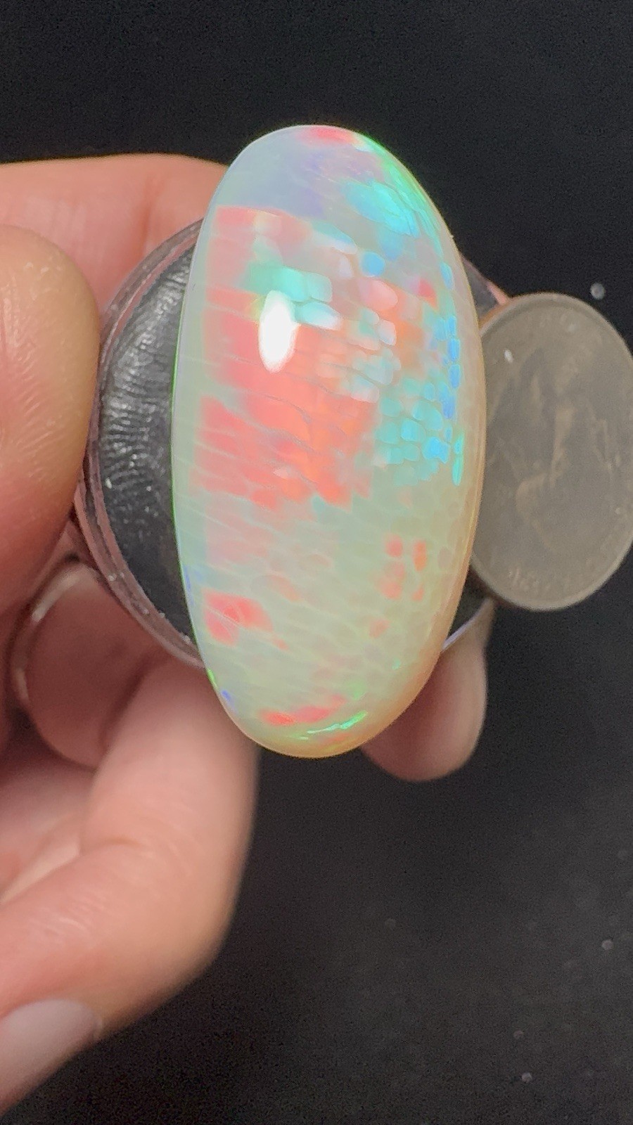 Natural Oval Ethiopian Opal with Honeycomb 58.80 carats Collector Piece