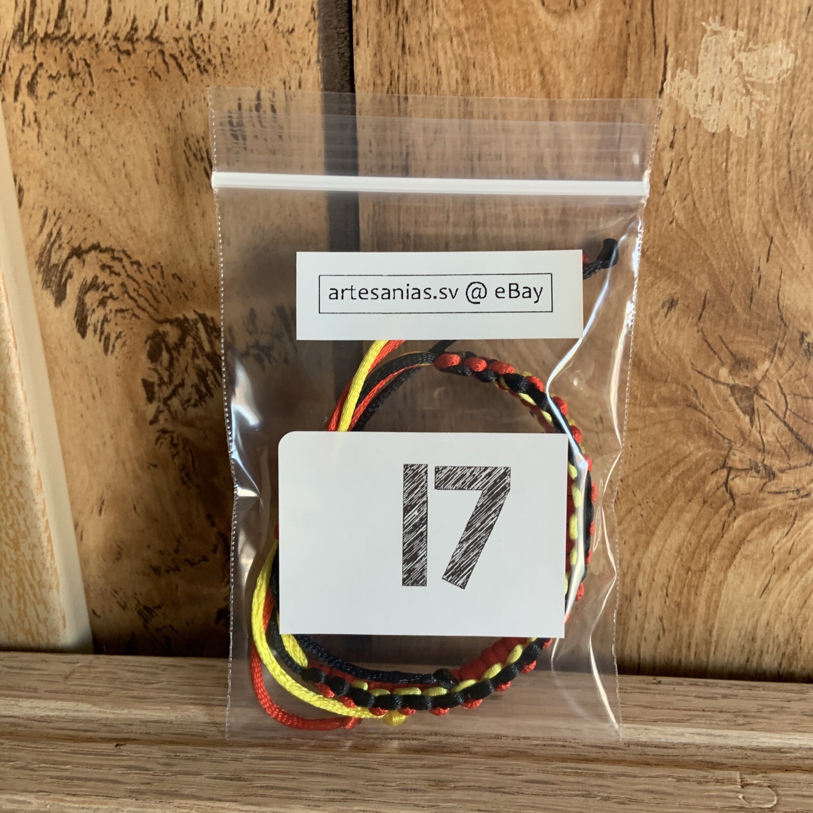 BELGIUM Bracelet BLACK YELLOW RED Armband Satin Rattail Nylon Macrame Cord