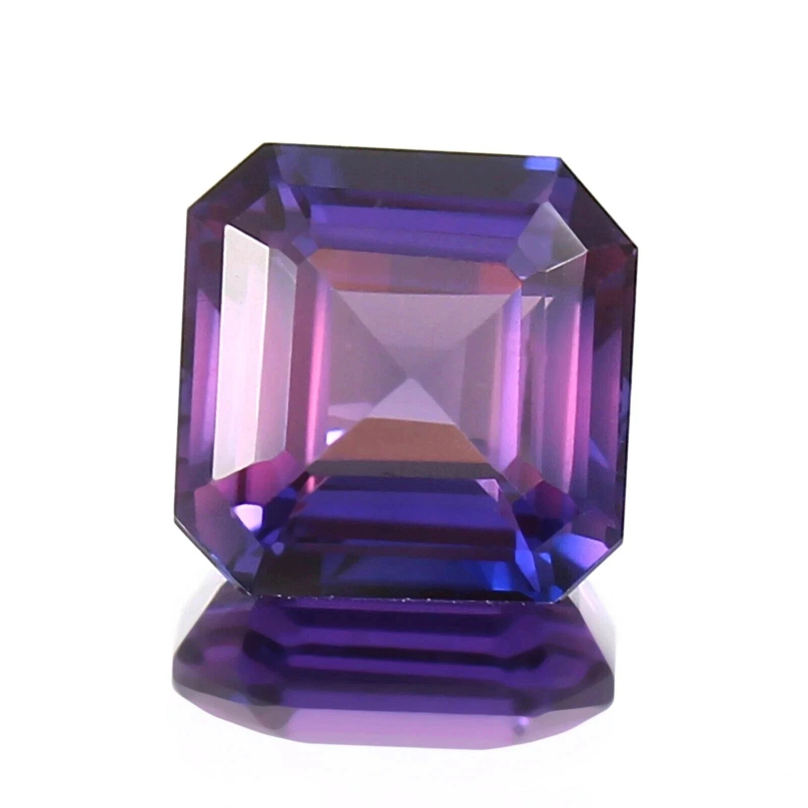 AAA 8.79 Ct Lab-Created Ceylon Purple Pink Sapphire Asscher Cut Certified Loose
