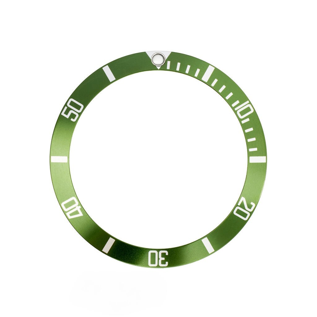 HORLOGEAR (Green) Flat 4 Bezel Insert for Rolex Submariner Kermit 16610LV PEARL